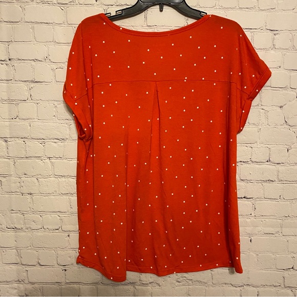Style & Co Womens Shirt Star Print Scoop Neck Short Sleeve - Picture 3 of 4
